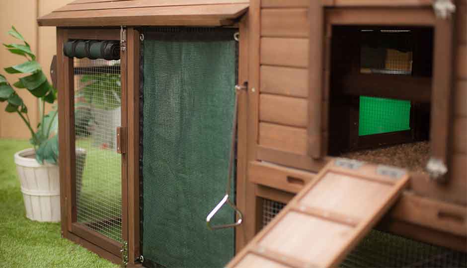taj mahal chicken coop detail of shade cloth