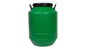 60 litre green storage drum with black handles