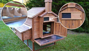 outdoor rabbit den hutch detail views