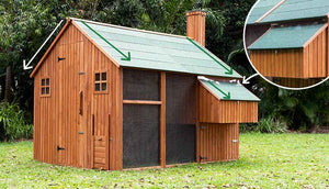 outdoor chicken coop with asphalt roofing superior weather protection 