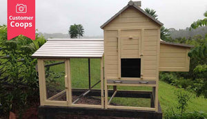 outdoor cream painted taj mahal chicken coop