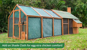 mansion chicken coop and run with shade cloth