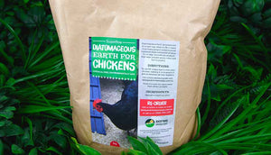 superfine diatomaceous earth for chickens close up packaging sticker